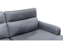 Canapé D'angle Panoramique Droit Relax électrique Modulable En Tissu Gris CAMBODIA -Accueil-Canapé canape 513533