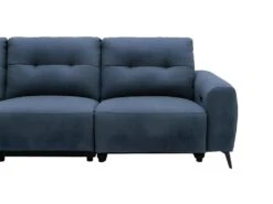 Canapé D'angle Gauche Relax électrique En Tissu Bleu NERUDA -Accueil-Canapé canape 579031