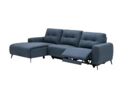 Canapé D'angle Gauche Relax électrique En Tissu Bleu NERUDA -Accueil-Canapé canape 579033