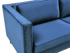 Canapé 3 Places En Velours Bleu MASULI -Accueil-Canapé canape 6007143