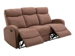 Canapé 3 Places Relax En Tissu Marron EVELYN -Accueil-Canapé canape 7026245