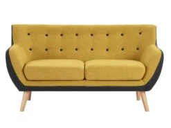 Canapé 2 Places En Tissu Jaune Et Anthracite SERTI II -Accueil-Canapé canape 8119975