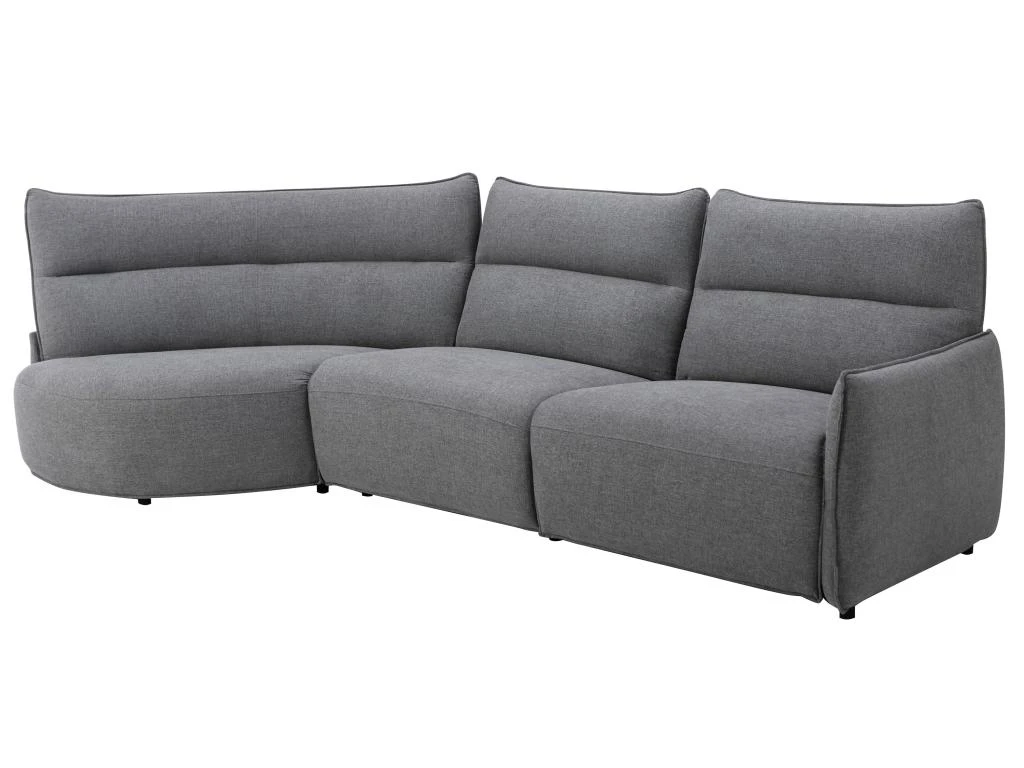 Canapé D'angle Gauche Relax électrique En Tissu Gris CALERO 5 Canapé D'angle Gauche Relax électrique En Tissu Gris CALERO – Image 3