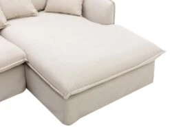 Canapé D'angle Droit En Tissu Beige DOROTY -Accueil-Canapé canape 8228331