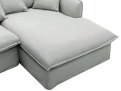 Canapé D'angle Droit En Tissu Gris Clair DOROTY -Accueil-Canapé canape 8229379