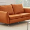 Canapé 2 Places En Cuir Camel LADOGA -Accueil-Canapé canape 8345873
