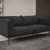 Canapé 3 Places En Tissu Noir OCTAVIE -Accueil-Canapé canape 8492625