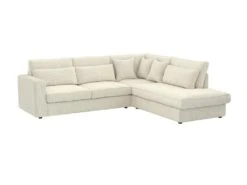 Grand Canapé D'angle Droit En Velours Côtelé Crème MONDOVI -Accueil-Canapé canape 8736105