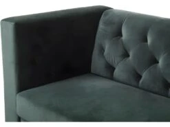 Canapé Fixe En Velours "Bruce" - 196 X 76 X 82 Cm - 3 Places - Vert Foncé -Accueil-Canapé canape 8914115