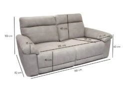 Canapé Relaxation 2 Places Motorisé En Tissu Suédine Beige - CLARA -Accueil-Canapé canape 8914335