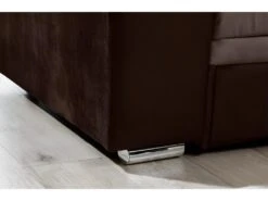 Canapé D'angle Convertible En Tissu Velours Luxe, Chocolat Et Marron, 5 Places, Angle Gauche (vu De Face), SOHO VELOURS -Accueil-Canapé canape 9168513
