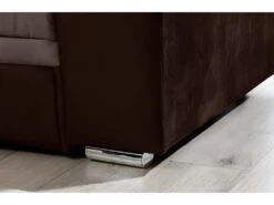 Canapé D'angle Convertible En Tissu Velours Luxe, Chocolat Et Marron, 5 Places, Angle Droit (vu De Face), SOHO VELOURS -Accueil-Canapé canape 9168879