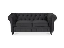 Canapé Chesterfield Velours 2 Places Altesse Noir