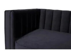 Canapé 3 Places James Velours Noir Pieds Doré -Accueil-Canapé canape 9169063