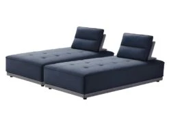 Canapé D'angle Réversible Et Modulable Tissu Bleu - LOUNGE -Accueil-Canapé canape 9169169