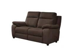 VIGO - Canapé Fixe 2 Places Tissu Marron