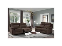 VIGO - Canapé Fixe 2 Places Tissu Marron -Accueil-Canapé canape 9169339