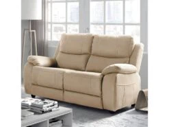 VALENCE - Canapé Fixe 2 Places Tissu Beige