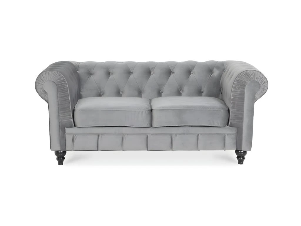 Canapé Chesterfield Velours 2 Places Altesse Argent 3 Canapé Chesterfield Velours 2 Places Altesse Argent