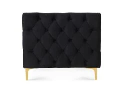 Canapé 3 Places Edward Velours Noir Pieds Doré -Accueil-Canapé canape 9169551