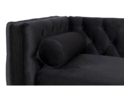 Canapé 3 Places Edward Velours Noir Pieds Doré -Accueil-Canapé canape 9169553