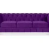 Canape Chesterfield Velours 3 Places Altesse Violet -Accueil-Canapé canape 9169705