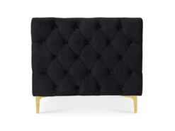 Canapé 2 Places Edward Velours Noir Pieds Doré -Accueil-Canapé canape 9169945