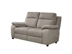 VIGO - Canapé Fixe 2 Places Tissu Gris Clair