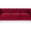 Canape Chesterfield Velours 3 Places Altesse Rouge -Accueil-Canapé canape 9170217