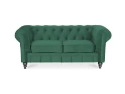 Canapé Chesterfield Velours 2 Places Altesse Vert