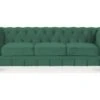 Canape Chesterfield Velours 3 Places Altesse Vert -Accueil-Canapé canape 9170379