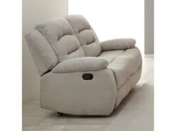 JANS - Canapé Relax Manuel 2 Places Tissu Beige -Accueil-Canapé canape 9170969
