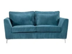 Canapé 2 Places Isla Velours Côtelé Bleu - Bleu