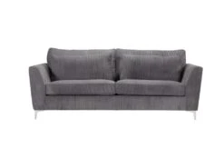 Canapé 3 Places Isla Velours Côtelé Gris - Gris -Accueil-Canapé canape 9234309