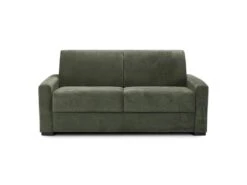 Canapé Convertible 3 Places En Velours Fines Côtes Vert - Ouverture Express - Anzio