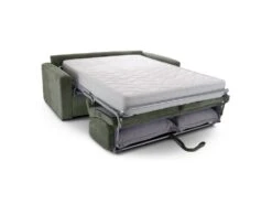 Canapé Convertible 3 Places En Velours Fines Côtes Vert - Ouverture Express - Anzio -Accueil-Canapé canape 9482211