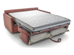 Canapé Convertible 3 Places En Velours Fines Côtes Vieux Rose - Ouverture Express - Couchage Quotidien - Matelas HD 140 - Sienne -Accueil-Canapé canape 9482315