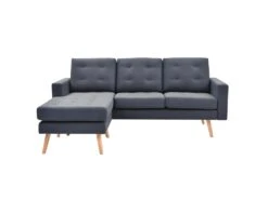 KULMA - Canapé D'Angle Réversible Gris Foncé Capitonné -Accueil-Canapé canape 9484729