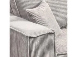 Canapé Convertible 4 Places Avec Coffre Isaac Velours Côtelé Blanc Cassé -Accueil-Canapé canape 9484941