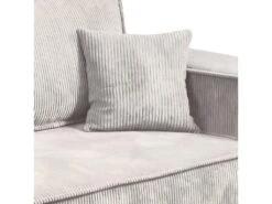 Canapé Convertible 4 Places Avec Coffre Isaac Velours Côtelé Blanc Cassé -Accueil-Canapé canape 9484945