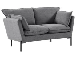 Canapé 2 Places En Tissu Gris SIENA -Accueil-Canapé canape 9612119
