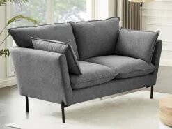 Canapé 2 Places En Tissu Gris SIENA