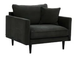 Canapé En Velours Coloris Vert Kaki - Longueur 110 X Profondeur 96 X Hauteur 85 Cm