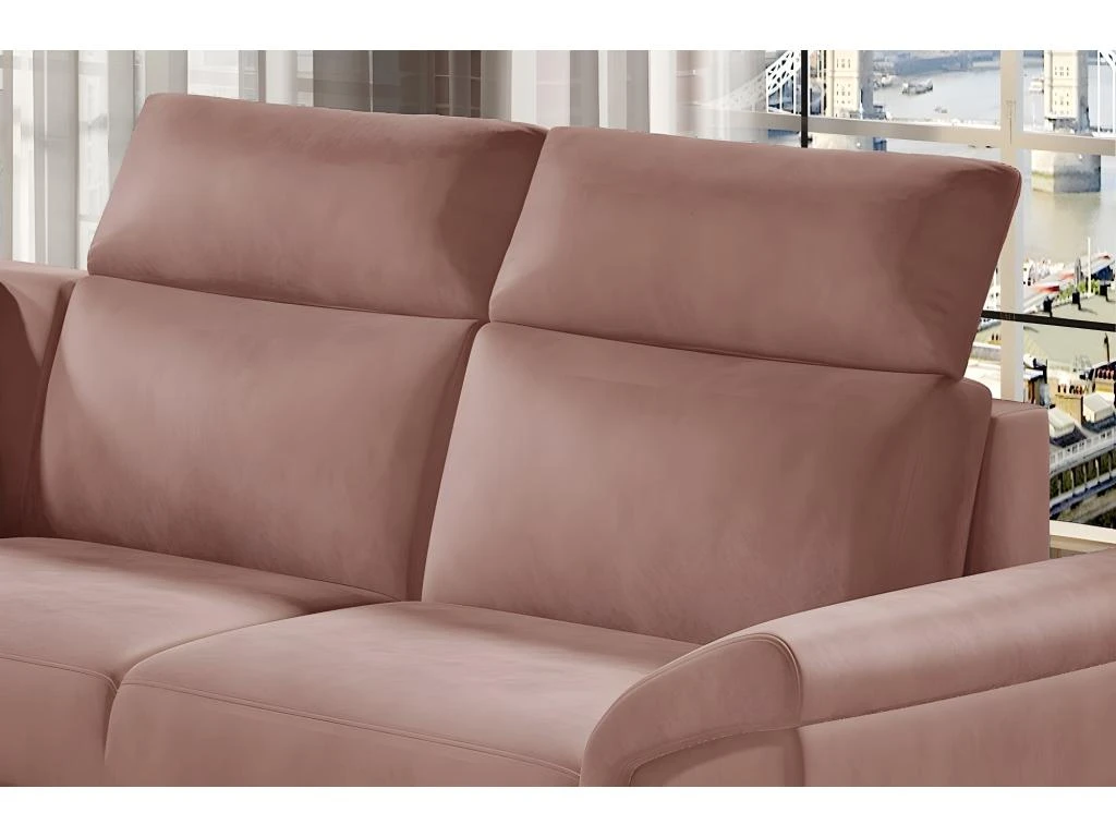 Canapé D'angle - Convertible - FELIPE VELOURS - En Tissu Luxe Rose Pale, 5/6 Places 4 Canapé D'angle - Convertible - FELIPE VELOURS - En Tissu Luxe Rose Pale, 5/6 Places – Image 2