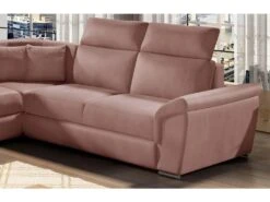 Canapé D'angle - Convertible - FELIPE VELOURS - En Tissu Luxe Rose Pale, 5/6 Places 11 Canapé D'angle - Convertible - FELIPE VELOURS - En Tissu Luxe Rose Pale, 5/6 Places -Accueil-Canapé canape 9993355