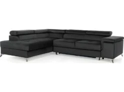 Canapé D'angle Convertible - ERWAN - En Tissu Luxe 5 Places, Anthracite, Angle Gauche (vu De Face) -Accueil-Canapé canape 9993935