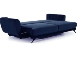 Canapé 3/4 Places Convertible - Bleu Foncé - En Tissu Velours De Qualité Luxe, MEGANE -Accueil-Canapé canape 9994869