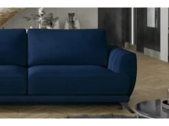 Canapé 3/4 Places Convertible - Bleu Foncé - En Tissu Velours De Qualité Luxe, MEGANE -Accueil-Canapé canape 9994873