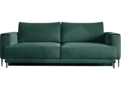 Canapé 3/4 Places Convertible Et Espace De Rangement - Vert - En Tissu De Qualité, DANY