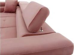 -Canapé D'angle Convertible En Tissu Luxe 5 Places, Avec Coffre, Rose Pale, Angle Gauche (vu De Face), ANNECY VELOURS -Accueil-Canapé canape 9995955